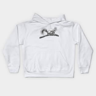 Squirrel drawing Kids Hoodie